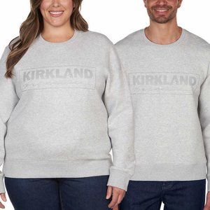 Kirkland Signature Unisex Logo Gray Crewneck NWT Size Men's S/Ladies' M